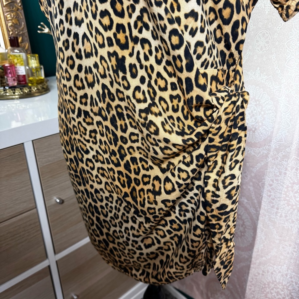 Vix Paula Hermanny Leopard Animal Print Swim Coverup Size Large - Picture 3 of 13